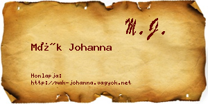 Mák Johanna névjegykártya